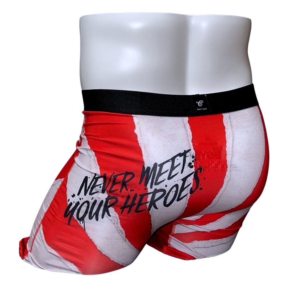 The Boys Never Meet Your Heroes Red Stripe Boxer Briefs Mens Medium (30-32) NEW - Picture 6 of 11